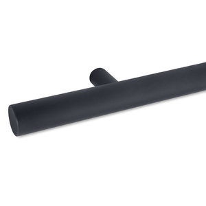 Antraciet trapleuning - rond smal - incl. dragers TYPE 14