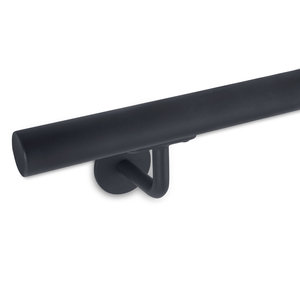 Antraciet trapleuning - rond smal - incl. dragers TYPE 3