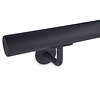 Antraciet trapleuning (gecoat) op maat - rond - incl. leuninghouders TYPE 3 - coating donkergrijs RAL 7016 of 7021 - voor buiten
