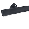Antraciet trapleuning (gecoat) op maat - rond - incl. leuninghouders TYPE 4 - coating donkergrijs RAL 7016 of 7021 - voor buiten