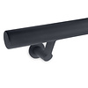 Antraciet trapleuning (gecoat) op maat - rond - incl. leuninghouders TYPE 17 - coating donkergrijs RAL 7016 of 7021