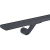 Antraciet trapleuning (gecoat) op maat - rechthoekig (40x10 mm) - incl. leuninghouders TYPE 7 - coating donkergrijs RAL 7016 of 7021