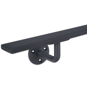 Antraciet trapleuning - voor buiten - rechthoekig (40x10 mm) - incl. dragers TYPE 1
