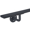 Antraciet trapleuning (gecoat) op maat - rechthoekig (40x10 mm) - incl. leuninghouders TYPE 1 - coating donkergrijs RAL 7016 of 7021