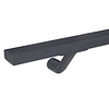 Antraciet trapleuning (gecoat) op maat - rechthoekig (40x15 mm) - incl. leuninghouders TYPE 7 - coating donkergrijs RAL 7016 of 7021