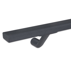 Antraciet trapleuning - rechthoekig (40x15 mm) - incl. dragers TYPE 7