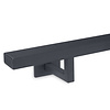Antraciet trapleuning (gecoat) op maat - rechthoekig (40x20 mm) - incl. leuninghouders TYPE 11 - coating donkergrijs RAL 7016 of 7021 - voor buiten