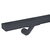 Antraciet trapleuning (gecoat) op maat - rechthoekig (40x20 mm) - incl. leuninghouders TYPE 7 - coating donkergrijs RAL 7016 of 7021