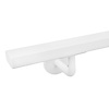 Witte trapleuning (gecoat) op maat - voor buiten - rechthoekig (40x20 mm) - incl. leuninghouders TYPE 3 - coating wit RAL 9016, 9010 of 9001