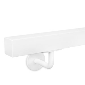 Witte trapleuning - vierkant (40x40 mm) - incl. dragers TYPE 3