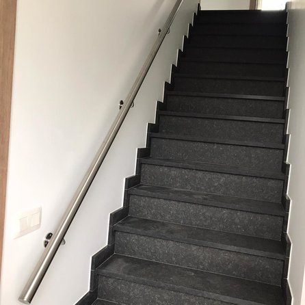 Inox trapleuning op maat - rond - incl. leuninghouders TYPE 1