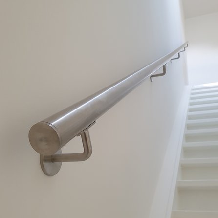 Inox trapleuning op maat - rond - incl. leuninghouders TYPE 3