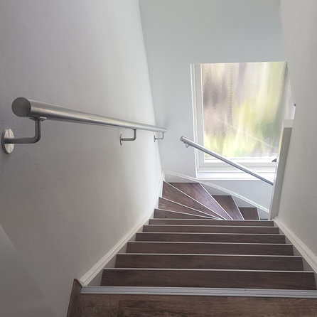 Inox trapleuning op maat - rond - incl. leuninghouders TYPE 3