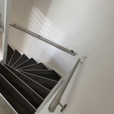 Inox trapleuning op maat - rond - incl. leuninghouders TYPE 5