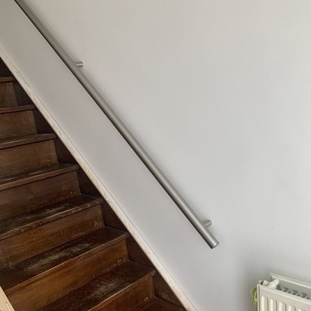 Inox trapleuning op maat - rond - incl. leuninghouders TYPE 14