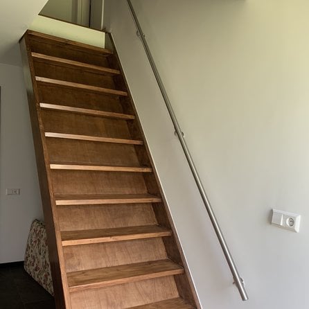Inox trapleuning op maat - rond smal - incl. leuninghouders TYPE 2