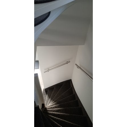 Inox trapleuning op maat - rond smal - incl. leuninghouders TYPE 2