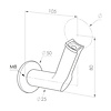 Leuninghouder in RAL kleur naar wens - TYPE 17 - rond - voor ronde trapleuningen (42,4 mm) - coating in iedere RAL kleur