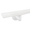 Witte trapleuning (gecoat) op maat - rechthoekig (40x15 mm) - incl. leuninghouders TYPE 1 - coating wit RAL 9015 of 9016