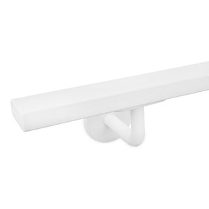 Witte trapleuning - rechthoekig (40x15 mm) - incl. dragers TYPE 3