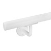 Witte trapleuning (gecoat) op maat - voor buiten - rond smal - incl. leuninghouders TYPE 1 - coating wit RAL 9016, 9010 of 9001
