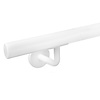 Witte trapleuning (gecoat) op maat - voor buiten - rond smal - incl. leuninghouders TYPE 3 - coating wit RAL 9016, 9010 of 9001
