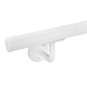 Witte trapleuning - rond smal - incl. dragers TYPE 1