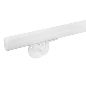 Witte trapleuning - rond smal - incl. dragers TYPE 2