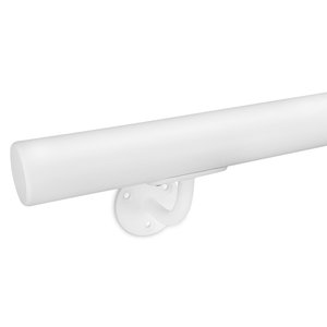 Witte trapleuning - rond - incl. dragers TYPE 2
