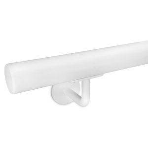 Witte trapleuning - rond - incl. dragers TYPE 3