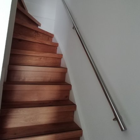 Inox trapleuning op maat - gepolijst - rond - incl. leuninghouders TYPE 1
