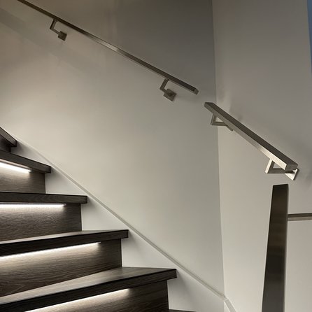 Inox trapleuning op maat - rechthoekig (40x20 mm) - incl. leuninghouders TYPE 11