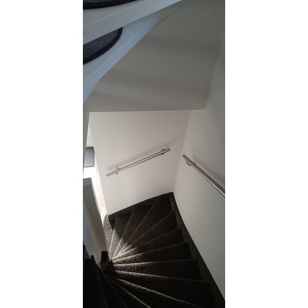 Inox trapleuning op maat - rond smal