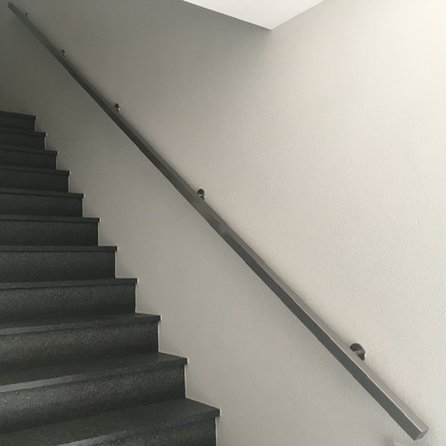 Inox trapleuning op maat - vierkant (40x40 mm)