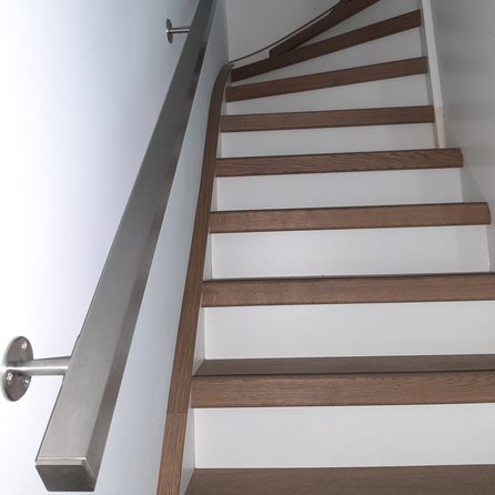 Inox trapleuning op maat - vierkant (40x40 mm)