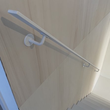 Witte trapleuning (gecoat) op maat - rechthoekig (40x10 mm) - coating wit RAL 9016, 9010 of 9001