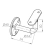 Inox trapleuning op maat - rechthoekig (40x10 mm) - incl. leuninghouders TYPE 1 VARIABEL