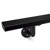 Zwarte trapleuning (gecoat) op maat - rechthoekig (40x15 mm) - incl. leuninghouders TYPE 1 - coating zwart RAL 9005