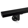 Zwarte trapleuning (gecoat) op maat - rechthoekig (40x20 mm) - incl. leuninghouders TYPE 1 - coating zwart RAL 9005