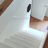 Witte trapleuning (gecoat) op maat - rond smal - coating wit RAL 9016, 9010 of 9001