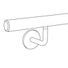 Smeedijzeren trapleuning in RAL kleur naar wens (gecoat) op maat - rond massief (20 mm) - incl. ronde leuninghouders (gelast) met rozet - coating in iedere RAL kleur