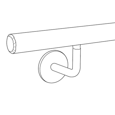 Smeedijzeren trapleuning in RAL kleur naar wens (gecoat) op maat - rond massief (20 mm) - incl. ronde leuninghouders (gelast) met rozet - coating in iedere RAL kleur
