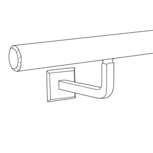 Smeedijzeren trapleuning in RAL kleur naar wens - rond massief (20 mm) - incl. vierkante dragers - met rozet