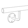 Smeedijzeren trapleuning in RAL kleur naar wens (gecoat) op maat - rond massief (20 mm) - incl. leuninghouders TYPE 1 (gelast) - coating in iedere RAL kleur