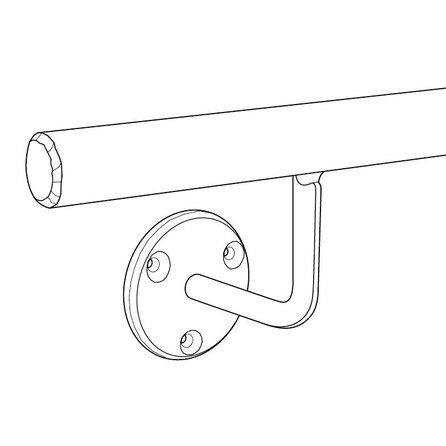 Smeedijzeren trapleuning in RAL kleur naar wens (gecoat) op maat - rond massief (20 mm) - incl. leuninghouders TYPE 1 (gelast) - coating in iedere RAL kleur