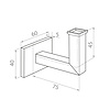 Inox leuningdrager - Type 11 - kort - recht