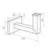 Inox leuningdrager - Type 11 - recht