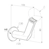 Inox leuningdrager - Type 17 - rond (42,4 mm)