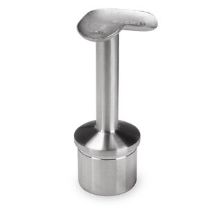Inox railingsteun - 90 graden - rond (48,3 mm)