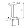 Inox railingsteun - recht (40x40 mm)